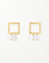 Sterling Silver Square Hoop & Zirconia Stud Earrings - Elegance Redefined