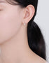 Sterling Silver Square Hoop & Zirconia Stud Earrings - Elegance Redefined
