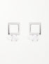 Sterling Silver Square Hoop & Zirconia Stud Earrings - Elegance Redefined