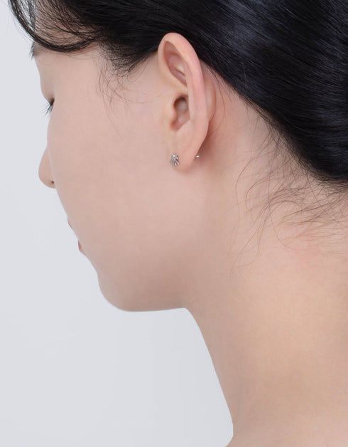 Radiant Sun Sterling Silver Stud Earrings with Sparkling CZ