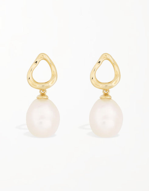 Sterling Silver Teardrop Freshwater Pearl Drop Earrings