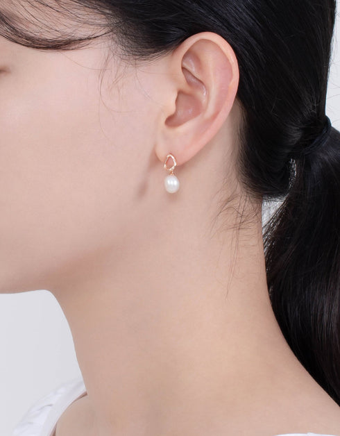 Sterling Silver Teardrop Freshwater Pearl Drop Earrings