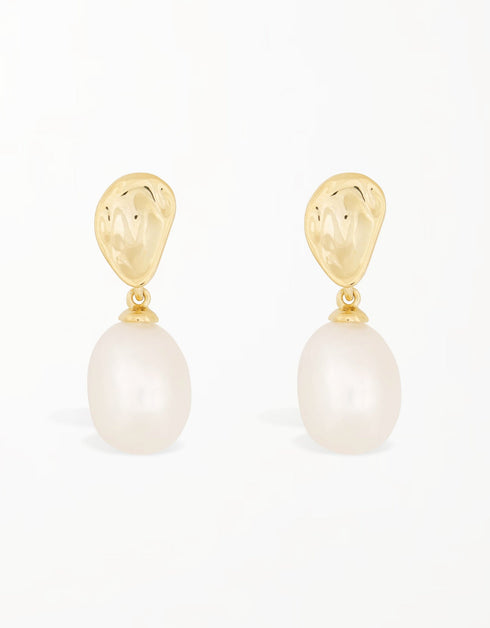 Elegant Freshwater Pearl Drop Earrings with Sterling Silver