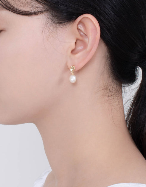 Elegant Freshwater Pearl Drop Earrings with Sterling Silver