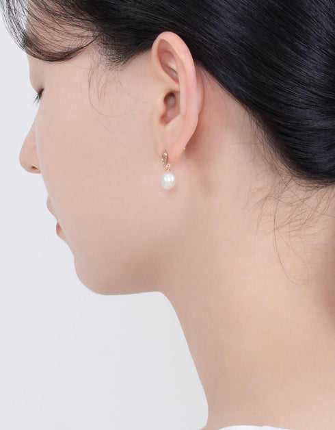 Elegant Freshwater Pearl Drop Earrings with Sterling Silver