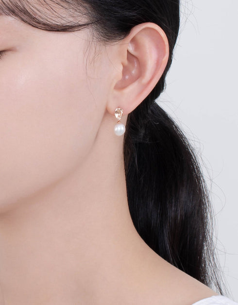 Elegant Freshwater Pearl Drop Earrings with Sterling Silver