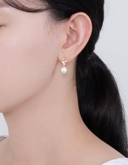 Elegant Freshwater Pearl Drop Earrings with Sterling Silver