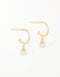 优雅的金色珍珠吊式耳环