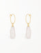 Golden Hoop Freshwater Pearl Drop Earrings - Natural Beauty