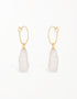 Golden Hoop Freshwater Pearl Drop Earrings - Natural Beauty