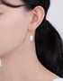 Golden Hoop Freshwater Pearl Drop Earrings - Natural Beauty