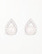 Elegant Teardrop Hoop Sterling Silver Studs with Pearls & CZ