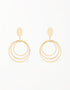 金色 Allure 三圈吊式耳环