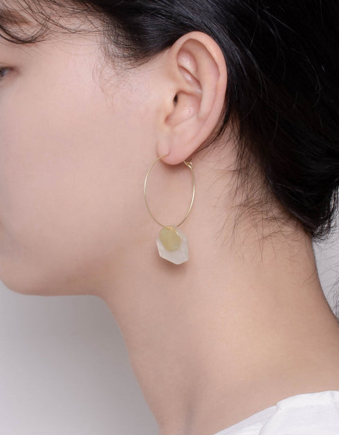 Luxe Hexa-Gleam Hoop Earrings