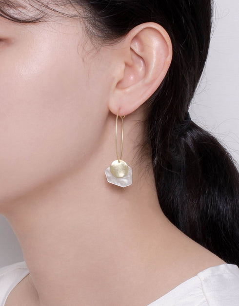 Luxe Hexa-Gleam Hoop Earrings