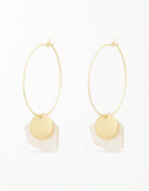 Luxe Hexa-Gleam Hoop Earrings