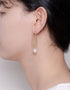 优雅淡水珍珠吊坠耳环 – 18K 镀金优雅
