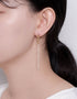 Elegant Fusion Curb and Box Chain Drop Earrings with Cubic Zirconia