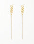 Elegant Fusion Curb and Box Chain Drop Earrings with Cubic Zirconia