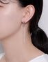 Elegant Fusion Curb and Box Chain Drop Earrings with Cubic Zirconia