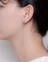 Elegant Fusion Curb and Box Chain Drop Earrings with Cubic Zirconia