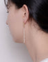 Elegant Fusion Curb and Box Chain Drop Earrings with Cubic Zirconia