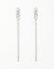 Elegant Fusion Curb and Box Chain Drop Earrings with Cubic Zirconia