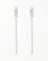 Elegant Fusion Curb and Box Chain Drop Earrings with Cubic Zirconia