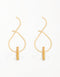 Elegant Treble Clef 18K Gold-Plated Drop Earrings with Two-Tone Pendant