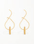 Elegant Treble Clef 18K Gold-Plated Drop Earrings with Two-Tone Pendant
