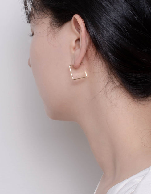 Modern Geometric Gold-Plated Hoops - Minimalistic Luxury