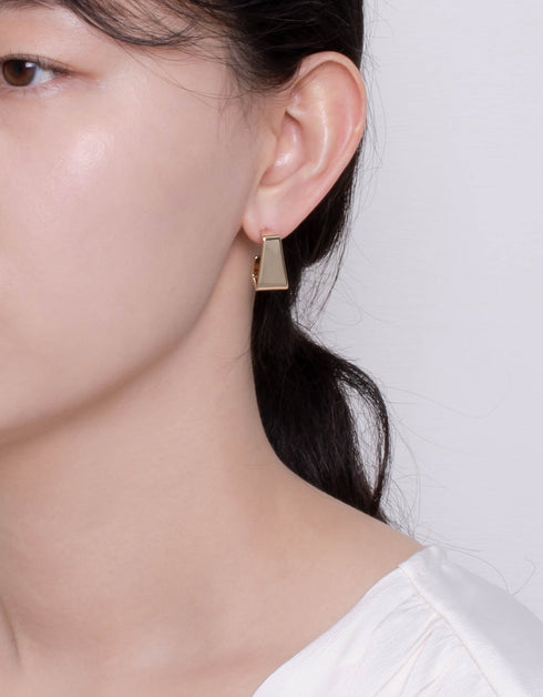 Modern Geometric Gold-Plated Hoops - Minimalistic Luxury