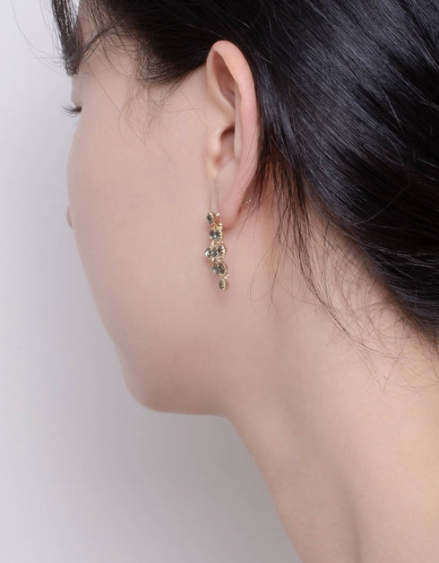 Dazzling Cubic Zirconia Rhombus Gold-Plated Drop Earrings