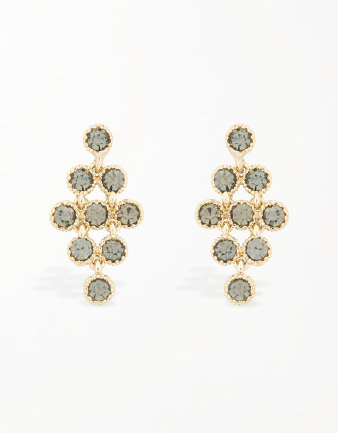 Dazzling Cubic Zirconia Rhombus Gold-Plated Drop Earrings