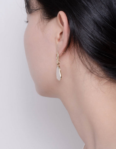 Nature's Contours: Unique Quartz Charm Dangle Earrings