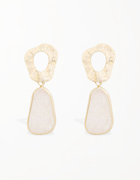 Nature's Contours: Unique Quartz Charm Dangle Earrings