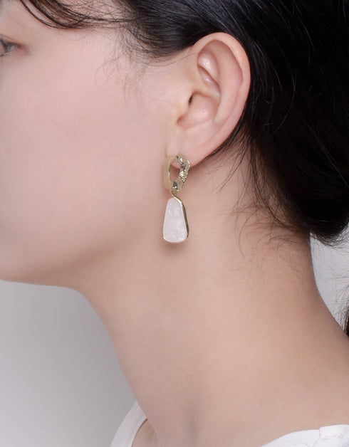 Nature's Contours: Unique Quartz Charm Dangle Earrings