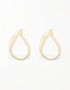 18K 镀金飘逸泪滴形圈形耳钉
