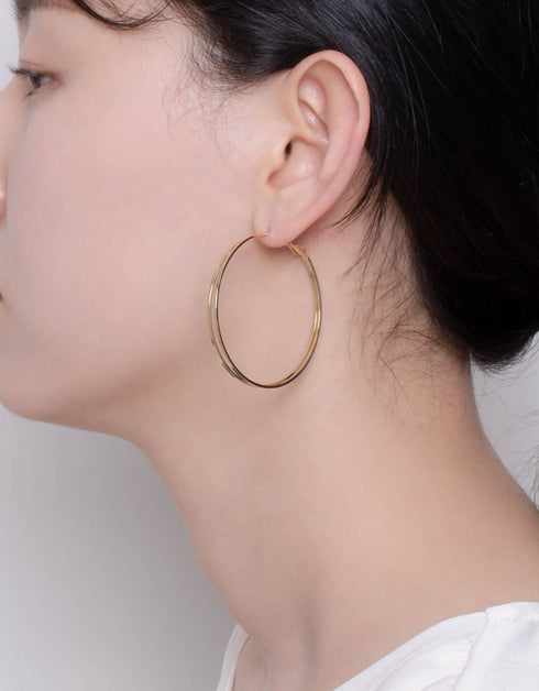 Handcrafted Large Dual Hoop Earrings by Korean Designer