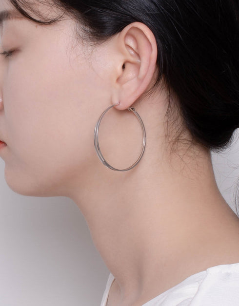 Handcrafted Large Dual Hoop Earrings by Korean Designer