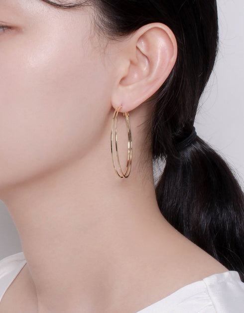 Handcrafted Large Dual Hoop Earrings by Korean Designer