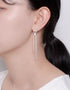 Radiant Ribbon Drop Earrings with CZ Chain Earrings