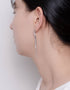 Radiant Ribbon Drop Earrings with CZ Chain Earrings