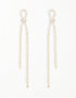 Radiant Ribbon Drop Earrings with CZ Chain Earrings