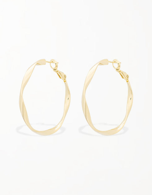 Twisted Allure Halka Küpeler - 18 Ayar Altın veya Platin Kaplama