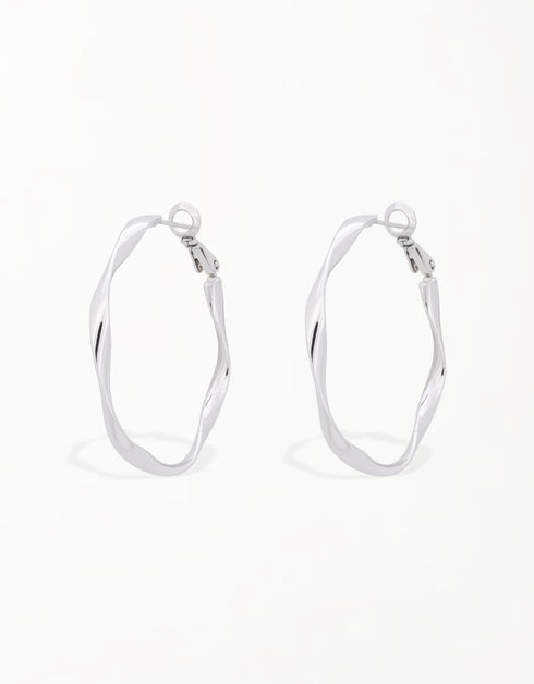 Twisted Allure Halka Küpeler - 18 Ayar Altın veya Platin Kaplama