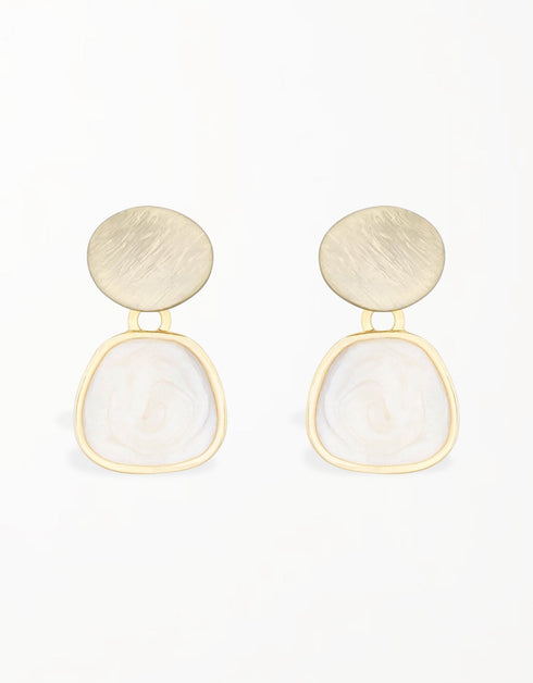 Dokulu Kaplamalı Altın Allure Yamuk Damla Küpe