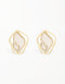 Rose-shaped Quartz Stud Earrings with Gold Plating
