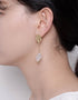 Lustrous Quartz Illusion Drop Earrings - 18K Gold Plating