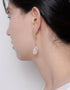 Lustrous Quartz Illusion Drop Earrings - 18K Gold Plating
